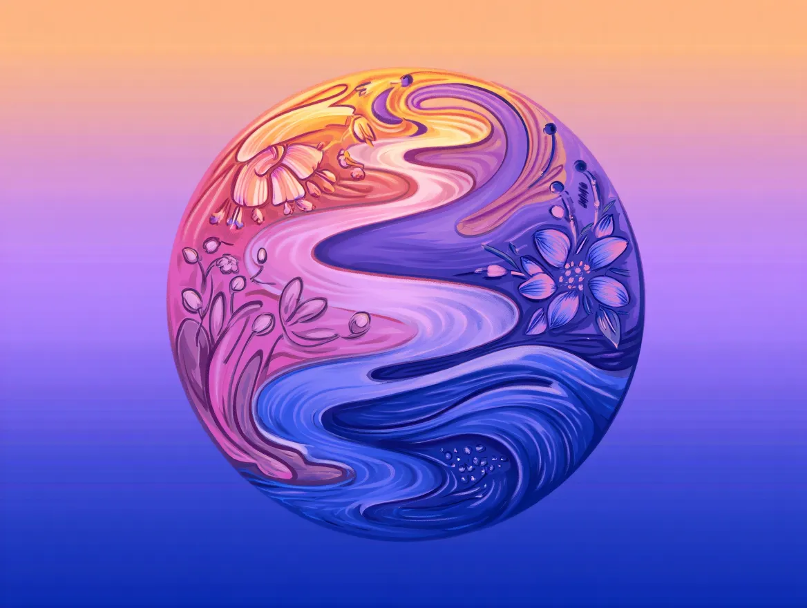 Illustration av den dagliga balansen mellan aktivitet och vila i ett cirkulärt flöde